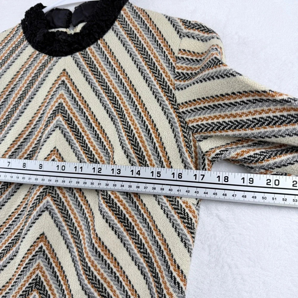 S Eisenberg California Chevron Mock Neck Sweater Dress Retro Boho No Size Tag‎